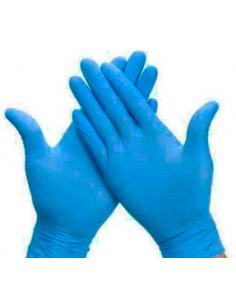 Guantes de NITRILO AZUL. Dispensador de 100 unds.