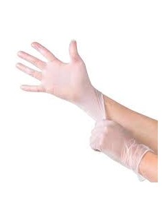 Guantes de Vinilo.  Dispensador de 100 unds.